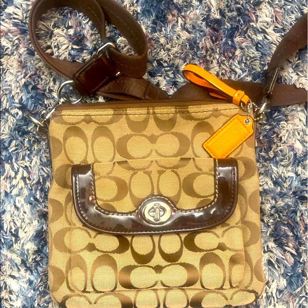 Coach signature canvas crossbody purse